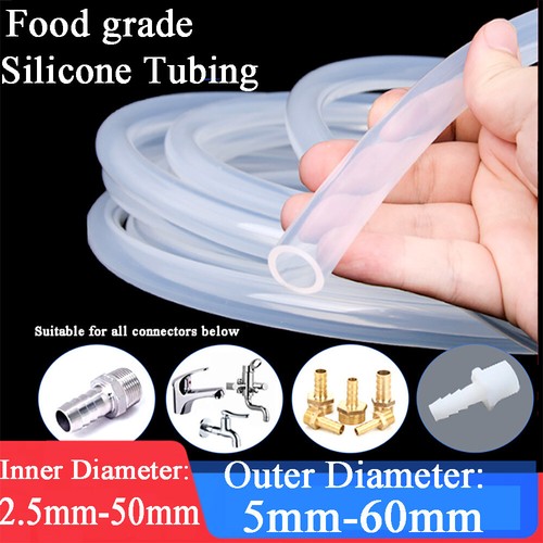 2.5-50mm ID Clear Food Grade Silicone Tubing Pipe Tube Hose Soft Beer OD 5-60mm - Picture 1 of 13