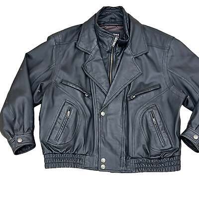 Men's VTG 80s Wilsons Leather Motorcycle Bomber Jacket Black Size 1X | eBay Men's VTG 80s Wilsons Leather Motorcycle Bomber Jacket Black Size 1X | eBay