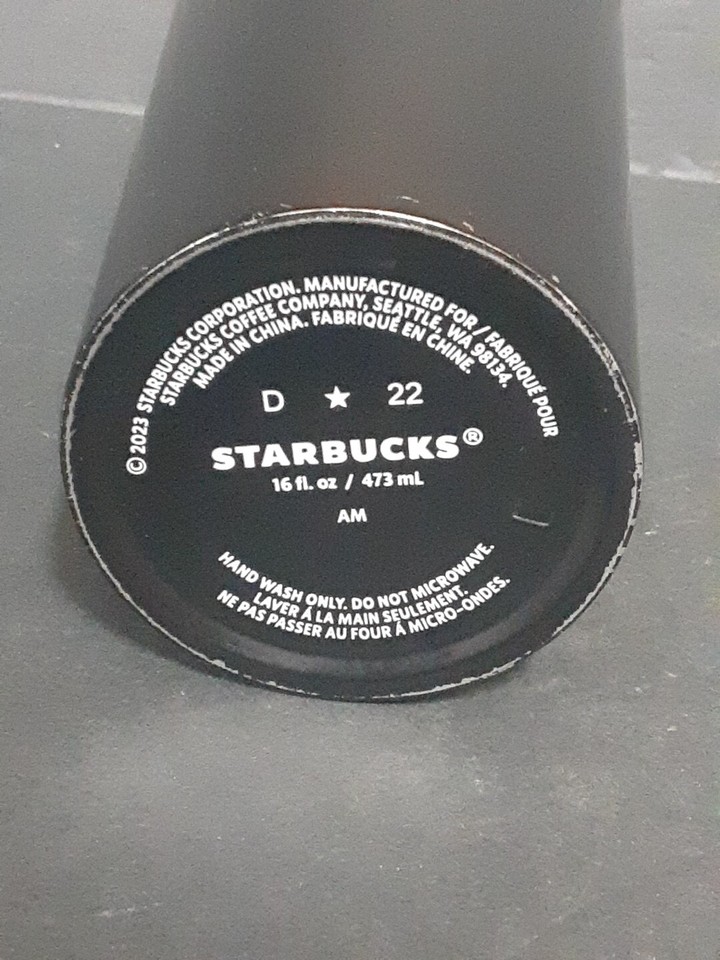 Starbucks Black Stainless Steel Tumbler Travel Mug 16 oz eBay