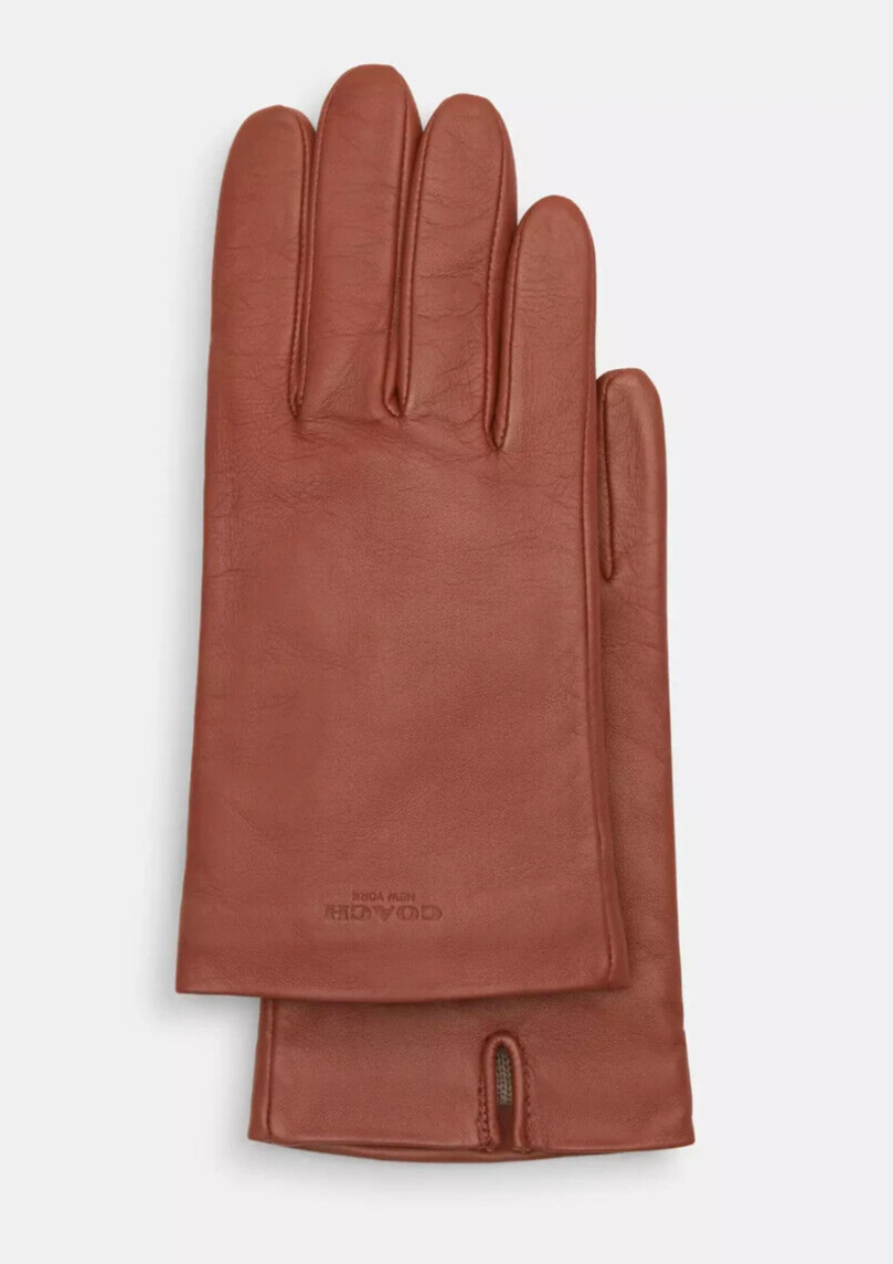 Coach Women's Saddle Leather Tech Gloves (CV864) Size L - NWT | eBay