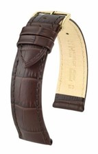 Hirsch Duke 20 mm brown open-ended watch strap, length L