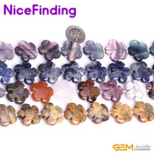 20mm Natural Flower Gemstone Beads For Jewelry Making Necklaces Bracelets 15"DIY