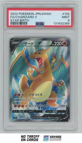 2022 Pokemon SWSH Star Birth JPN Full Art Charizard V PSA 9 #102/100 SR