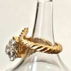 Vintage Cornucopia Horn of Plenty Gold Tone White Rhinestone Cocktail Ring — photo 5