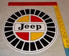 VINTAGE JEEP SUV TRUCK VEHICLE  11 3/4" PORCELAIN METAL WILLYS GASOLINE OIL SIGN
