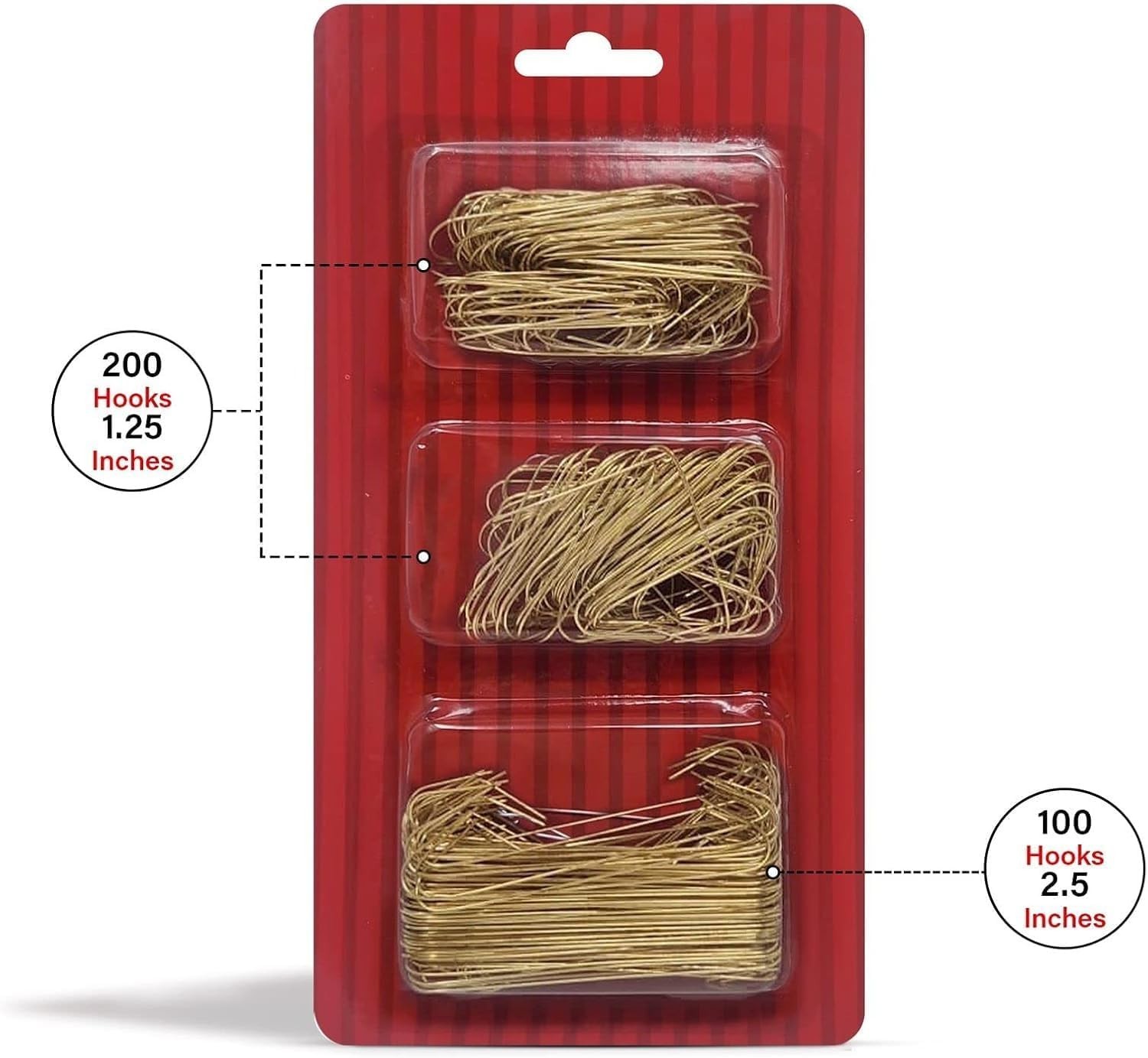 Ornament Hooks – Bexter 300 Pack Gold Metal Wire Hooks for Christmas Tree Deco