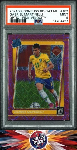 2021 Panini Donruss Road To Qatar 182 Gabriel Martinelli PSA 9