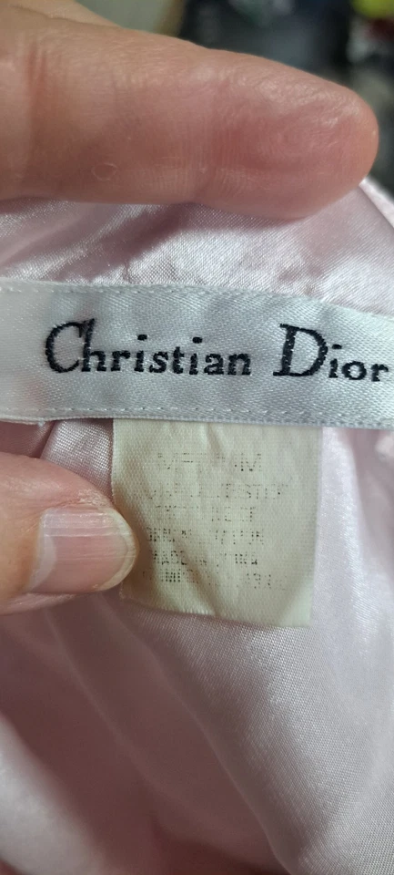 Vintage Christian Dior Camisola de Lingerie Rosa Vestido Curto Logotipo Sexy M - Imagem 3 de 4