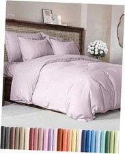 Duvet Cover Queen Size Set - Queen 90x90 37 - Light Lavender No Comforter 