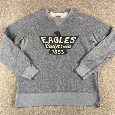 Levi's Sweatshirt Herren M Medium Grau Rundhals Adler California Red Tab Grafik