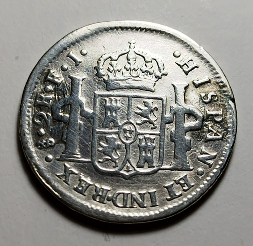 2 REALES FERNANDO VII SANTIAGO 1811. RARA. SIRVIÓ COMO JOYA . - Imagen 3 de 4