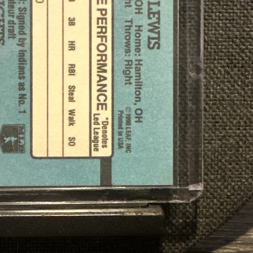 Donruss Rated Rookie Mark Lewis #29 1991 ¡¡ERROR!! SIN punto después de Inc Foto 3 de 3