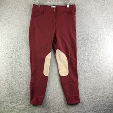 Hadley By Smartpak Riding Pants Womens Size 34L Red Mid Rise Breeches Equestrian