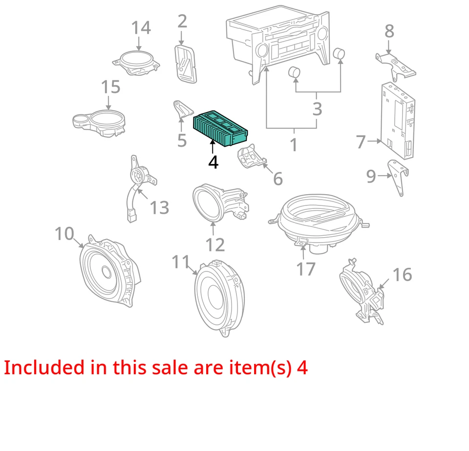 Equipamento de áudio amplificador de rádio Mark Levinson SWB compatível com 07-09 LEXUS LS460 2661905 - Imagem 3 de 4