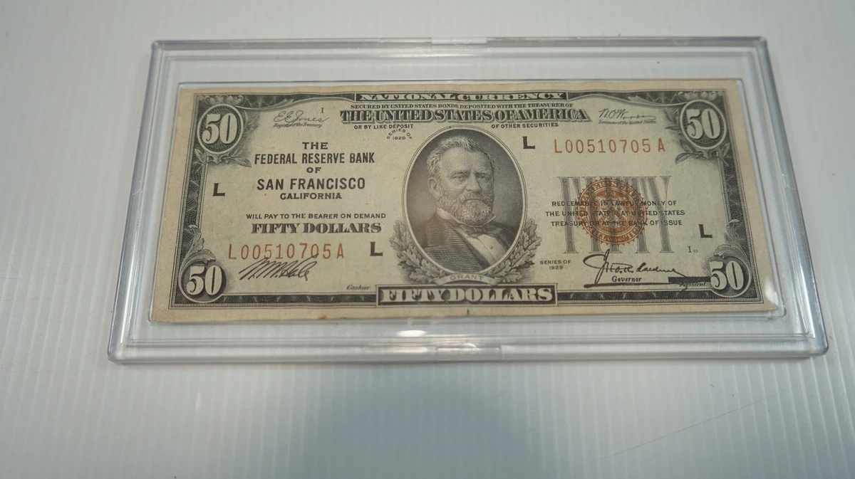 $50 1929 Year US Federal Reserve Small Notes for sale | eBay