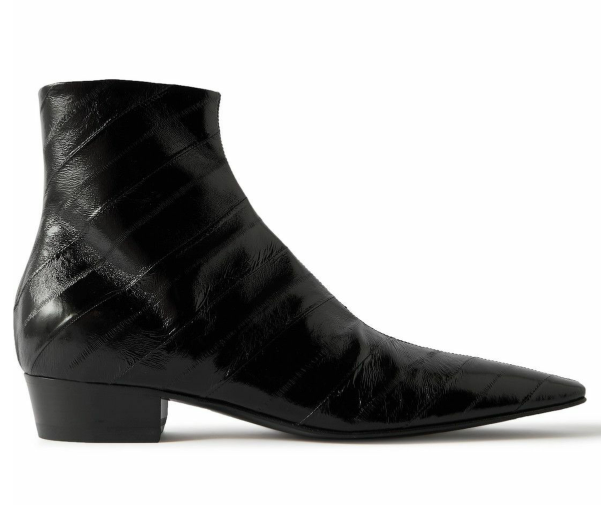 靴 2018ss Saint Laurent side zip boots NIB Saint Laurent YSL Paolo 30 Black Eel Skin Leather Side Zip