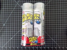 2-Pack 14 Oz. Total 28 Oz. FLEX SEAL CLEAR Liquid Rubber Sealant Coating Can