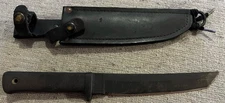Vintage Cold Steel Recon Tanto Knife w/ Leather Sheath Carbon V USA