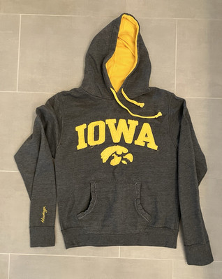 Pressbox Iowa Hawkeyes Gray/Yellow Pullover Hoodie Sweatshirt Size M