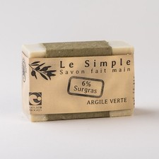 Savon artisanal naturel Argile verte - 6% surgras - Bio