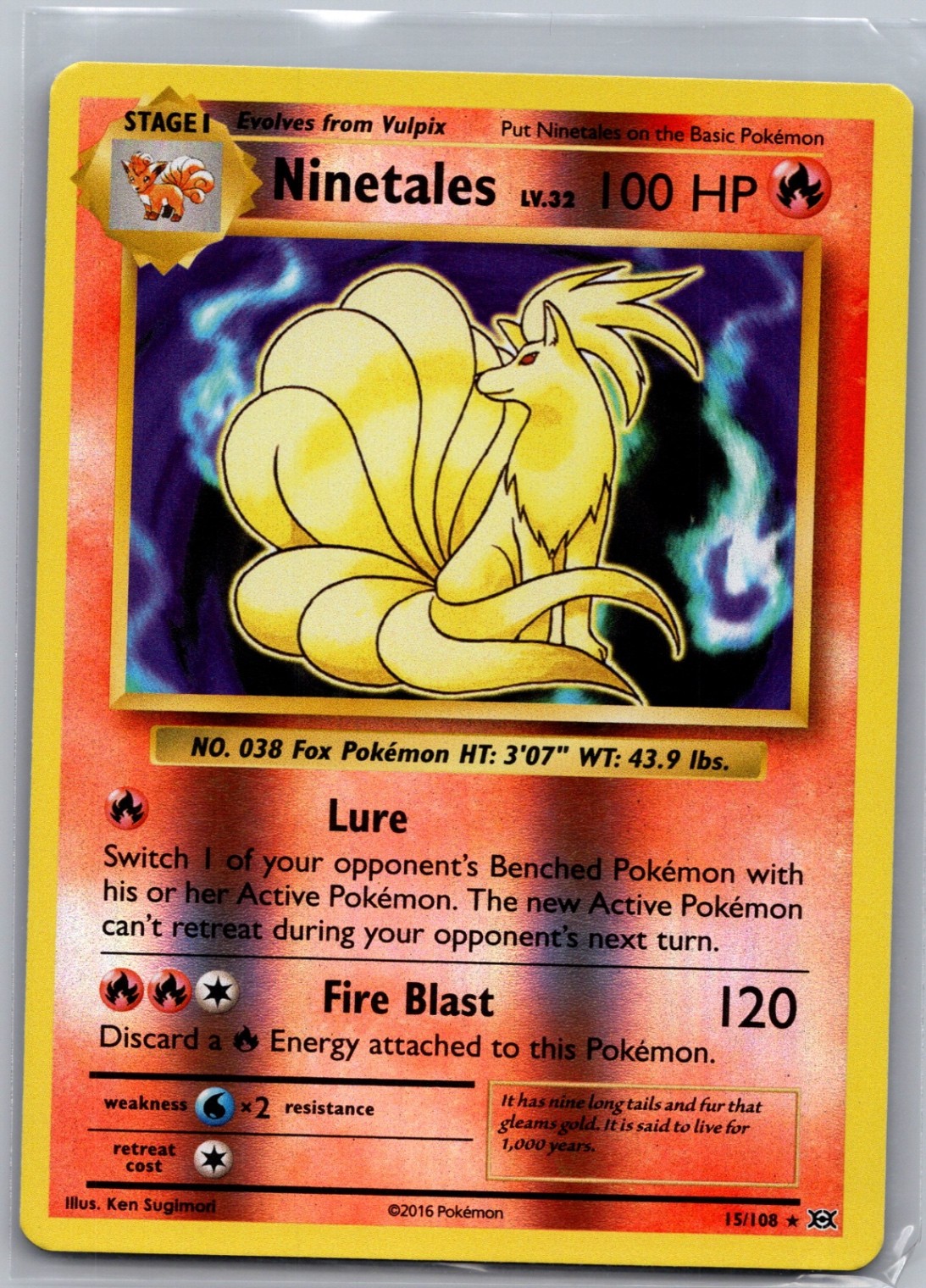 Ninetales 15/108 Reverse Holo XY - Evolutions - Pokemon Card - NM