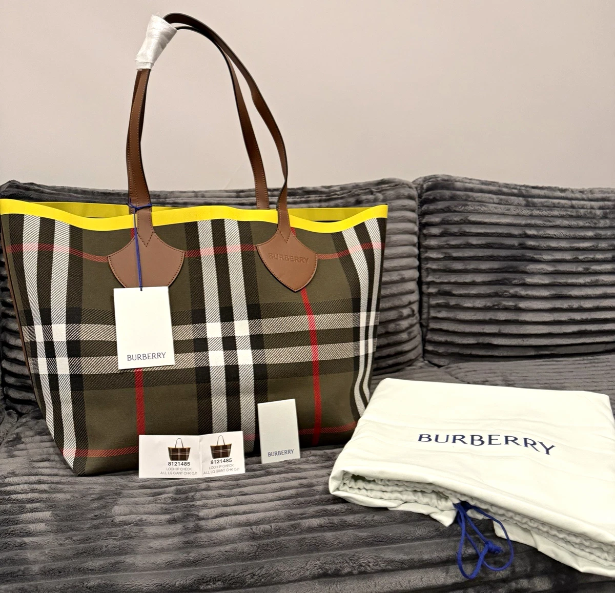 Burberry Leather Exterior Yellow Bags & Handbags for Women for