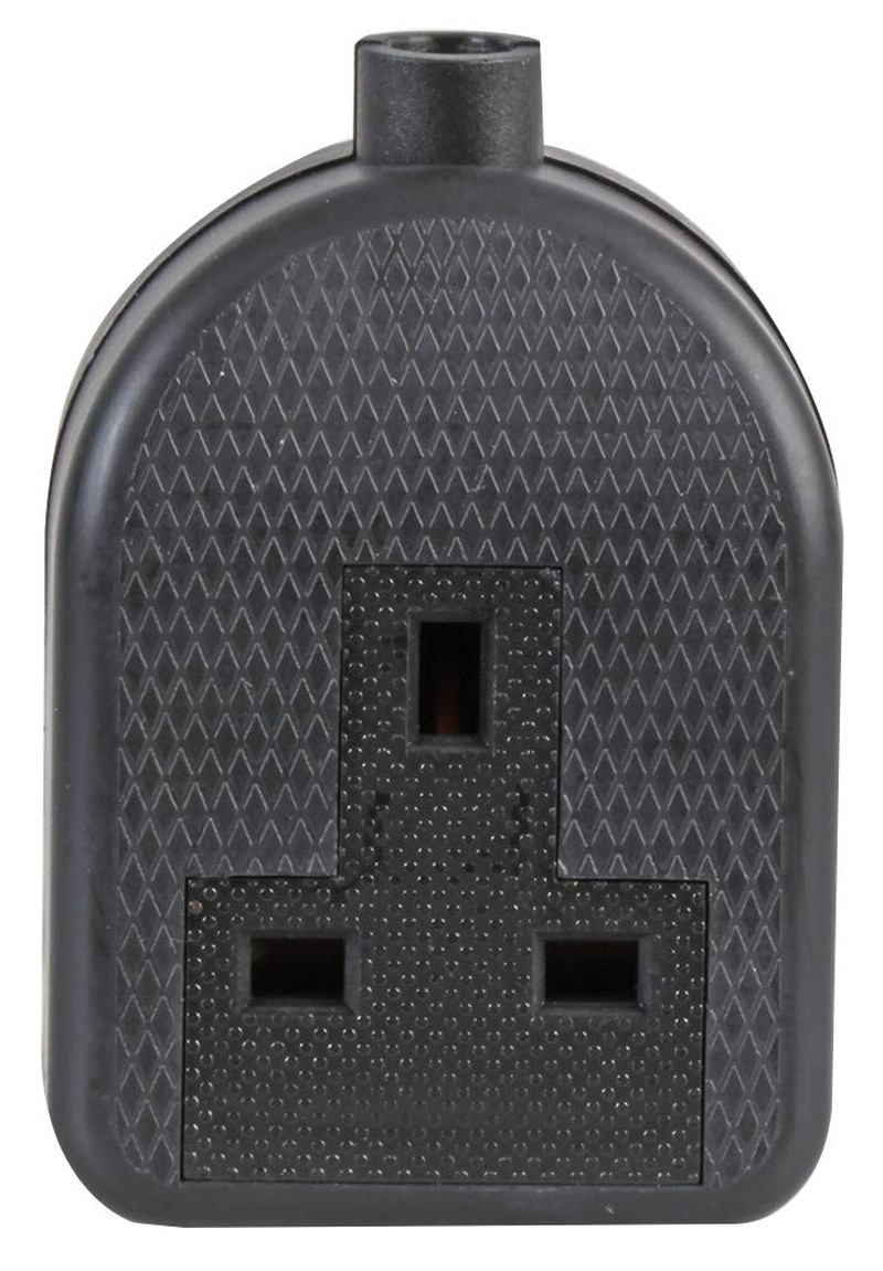 1‑Gang Rubber Trailing Socket, 13A, Black – PELB1578
