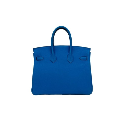HERMES Birkin 25 Handtasche Togo blau A-557 - Bild 3 von 10