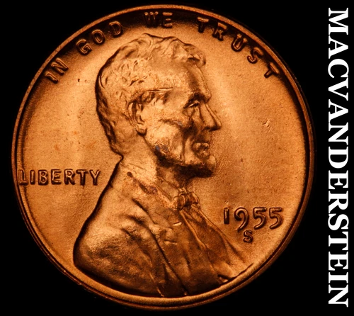 1955-S Lincoln Wheat Cent- Choice Gem Brilliant Uncirculated No Reserve #J4287