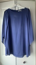 Alice + Olivia Edwina Lace Accent Stretch Silk Shift Dress in color Blue Size S