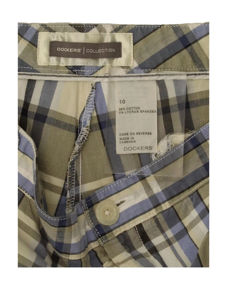 DOCKERS Womens Chino Shorts US 10 Large W32 Khaki Check Cotton DS40 - Image 3 of 3