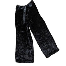 Vintage palazzo wide leg velvet textured elastic waist pull on pants size 14