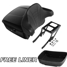 Black King Trunk Pad Mount Rack Fit For Harley Heritage Classic FLHC 18-25 24 23