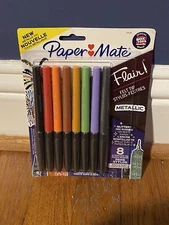 Paper Mate Flair Felt Tip Pens, Metallic City Lights 8ct Medium Point