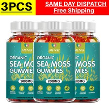 NUEVO PAQUETE DE 3 gomitas Vitamatic de musgo marino irlandés - 2000 mg - 60 gomitas veganas sin OGM
