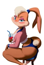 Lola Bunny Furry Waifu Weatherproof Anime Sticker 6" Car Decal S12