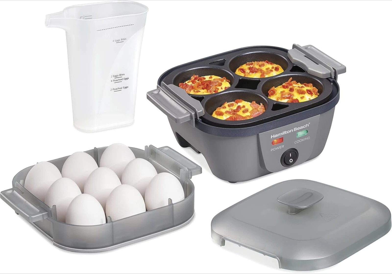 6-in-1 Electric Egg Poacher Cooker Maker for 4 Poached Eggs/9 Hard-Boiled Eggs
Opens in a new window