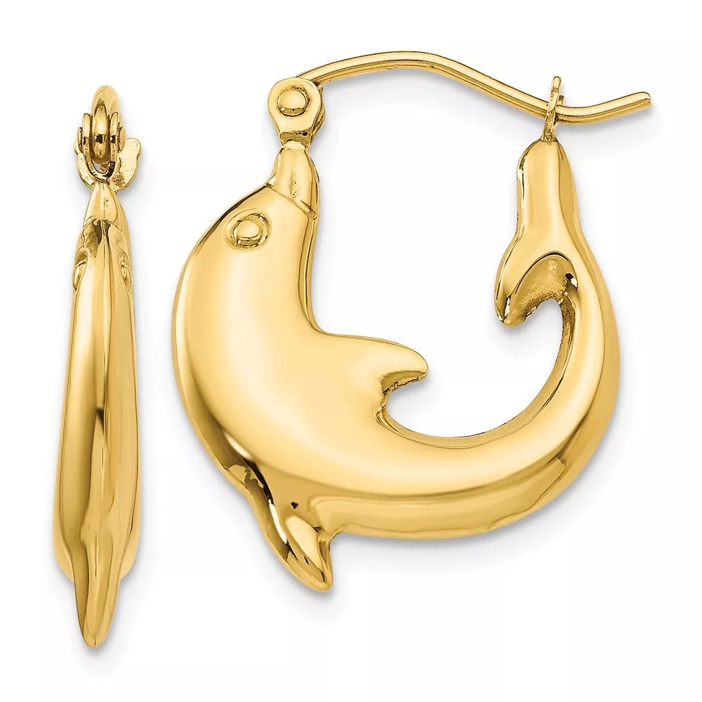 Dolphin earrings hoops deals