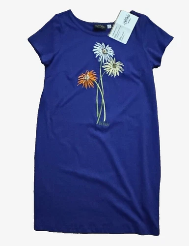 Bob Mackie Wearable Art Dress Blue Embroidered Flo