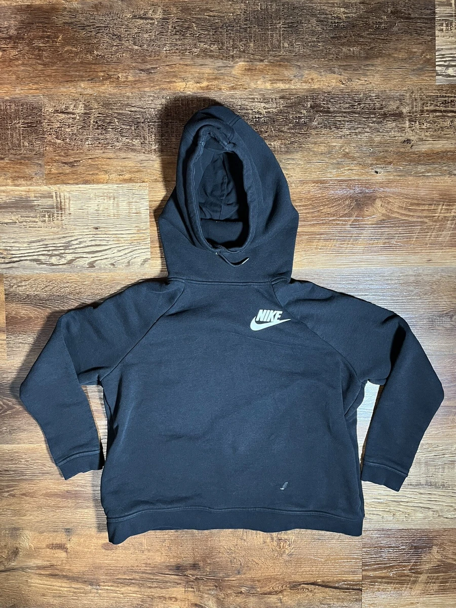 Nike Sportswear Sz Large Funnel Neck Black Hoodie 828601-010 |