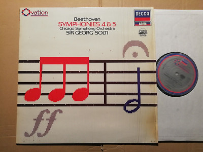BEETHOVEN - SYMPHONIES 4 & 5 - CHICAGO SO / GEORGE SOLTI - LP - GER 1987 (K1666)