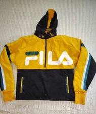 Fila, "Riker" Insulated Jacket, Urban Outfitters, Hooded, Color Block, Size L.