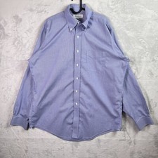 Brooks Brothers Men's Non-Iron Dress Shirt Men's 16-34-35 Blue Pocket Business