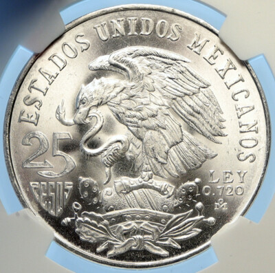 1968 Mexico XIX Olympic Games AZTEC Ball Player 25 Pesos Silver