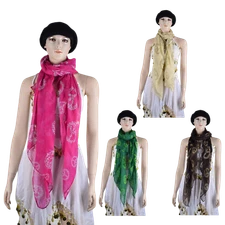 Women skull peace sign patterned cool fashion Scarf luxurious touch