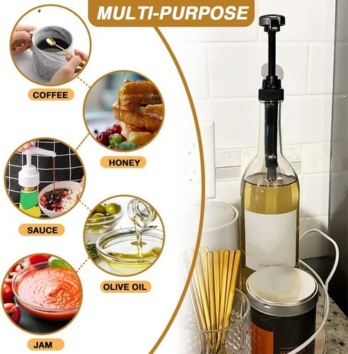 10 Pcs Gold Coffee Syrup Pumps Compatible With 25.4 Oz/750ml Bottles Great For H - Picture 7 of 7