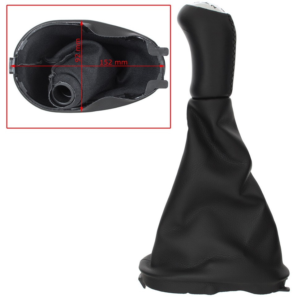 Leder Schaltmanschette Für Renault Clio IV 2012-2020 - 5-Gang Schwarz