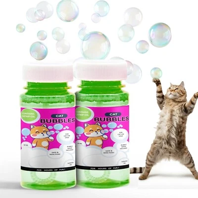 Cat & Kitten Interactive Indoor Outdoor Natural Catnip Oil Portable Bubbles toy