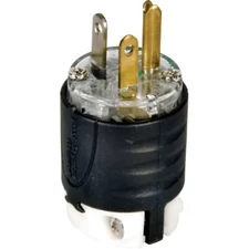 Pass & Seymour PS5266-XHG Straight Blade Plug, 15 A/125 VAC, Clear & Black