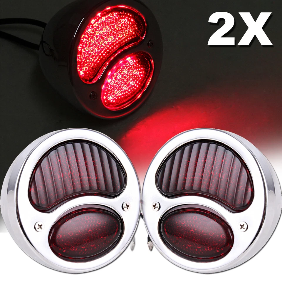 2 Retro For Ford Model lamp Brake Stop Tail Light 12V For Harley Chopper Hot Rod - Image 2 of 4